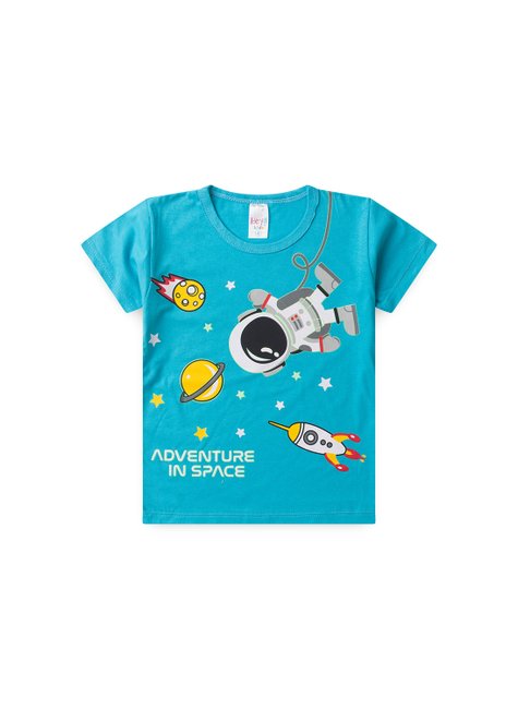 Pijama Infantil Masculino Verão Adventure Space Hey Kids Azul